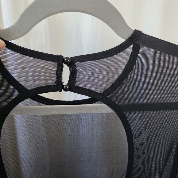 Women's XL Mesh Bodysuit Slinky Stretch Witchy Whimsy goth Grunge Vamp - Picture 10 of 10